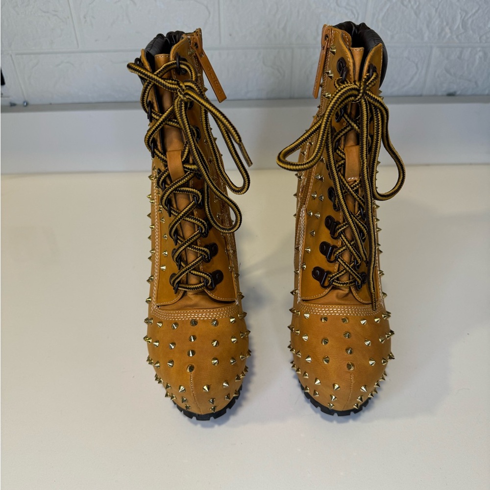 Tan Spike Boots